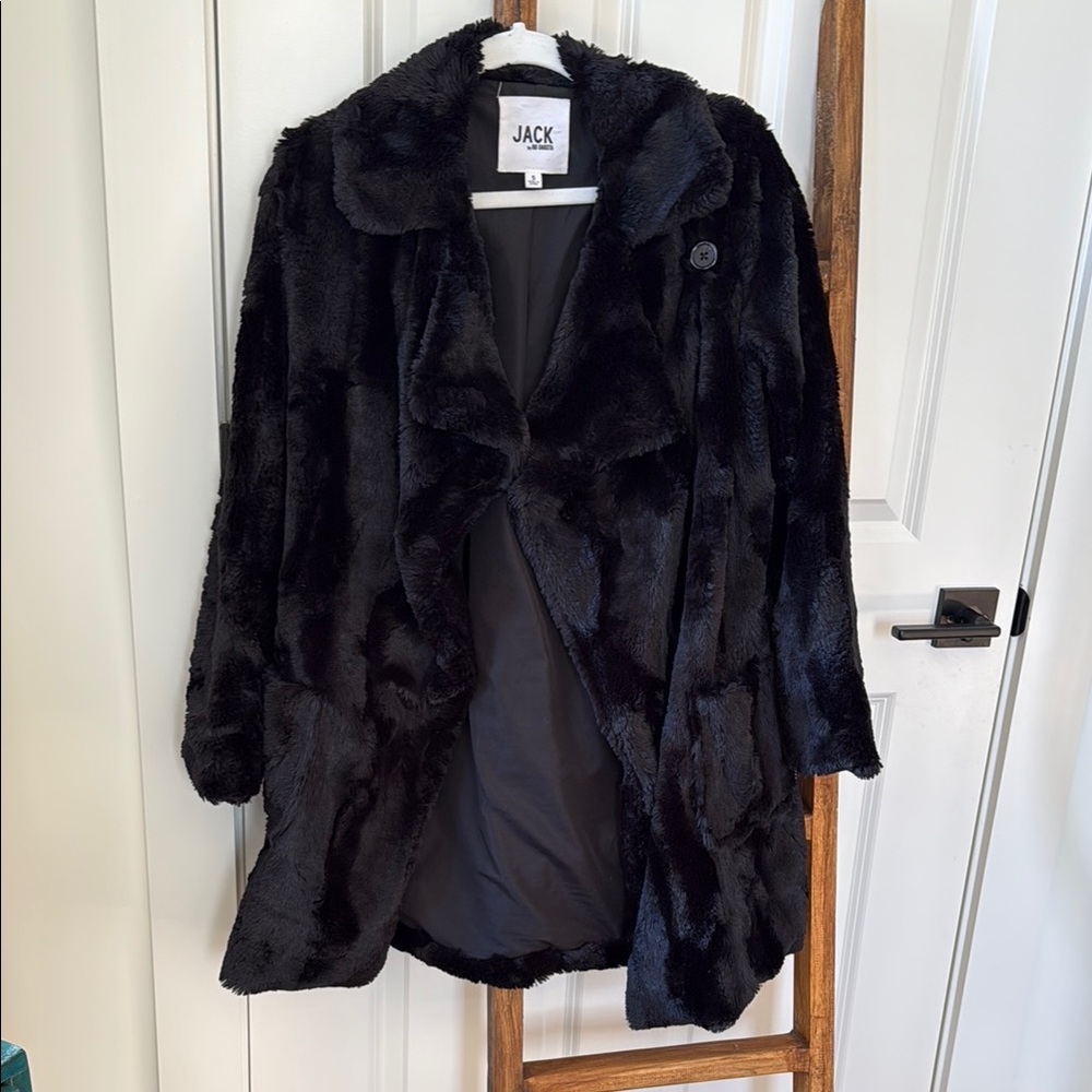 Jack by BB Dakota Women's Black Faux Fur Coat